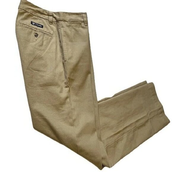Chaps Boys Flat Front School Uniform Pants Size 12 – Khaki  Classic Fit - Picture 3 of 6